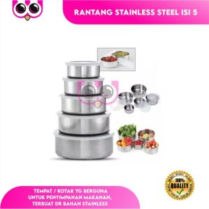 RANTANG STAINLESS STEEL ISI 5 MURAH MERIAH GOOD QUALITY / FRESH BOX
