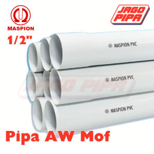 Maspion Pipa AW 1/2 Inch Putih MOF PVC 4 Meter Paralon 1/2" PUTIH