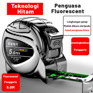 Deli Tukang / Measuring Tape / Meteran Karet 5 Meter /meteran alat ukur kain meteran mini meteran multifungsi /Teknologi Hitam Pita Fluorescent Tongkat Pengukur Rumah Tangga Pita Kelas Tinggi 5 M Tahan Jatuh 10 M Ekstra Tebal dan Tahan Lama