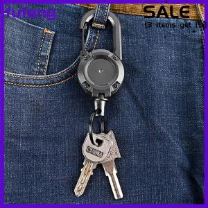 fufeng Chống trộm kim loại dễ dàng-to-kéo khóa dây đàn hồi Keychain có thể thu vào vòng chìa Khóa chống mất trượt tuyết vượt qua thẻ ID