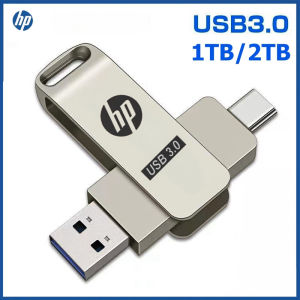 Typec 2 in 1 โทรศัพท์มือถือ u Disk HP แฟลชไดรฟ์ Dual Drive Flash Memory USB 3.0 ความเร็วสูง ​​Memory Stick 64GB/1TB/2TB ความจุขนาดใหญ่ otg แฟลชไดรฟ์โลหะกันน้ํา Porta
