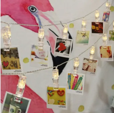 HYD19 10pcs 1.5m Warm White LED Photo Clips String Light Fairy Party Decorations Surprise Hanging