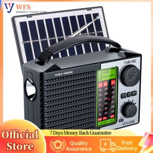 Durable Solar Radio with LED Flashlight and Bluetooth Speaker for Camping and Emergency Situations