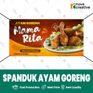 Print Spanduk Ayam Goreng Baligho Cetak Banner Desain Suka Suka