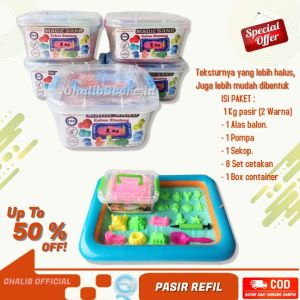 Mainan Anak Pasir Refil Kinetik Ajaib Paket Komplit Hemat