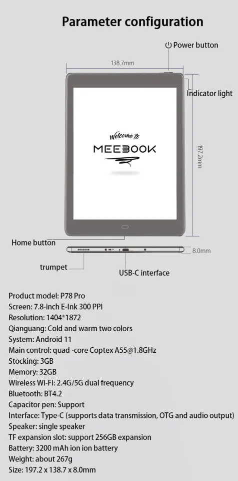 E-reader Likebook P10 10'' Android 64gb + Funda Ebook Reader