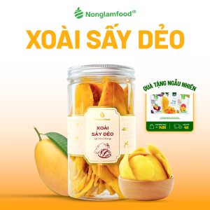 Xoài Sấy Dẻo NONGLAMFOOD Hàng Chuẩn Xuất Khẩu Dẻo Mềm tự Nhiên Trái Cây Sấy Dẻo Đồ Ăn Vặt Healthy Hũ 454g