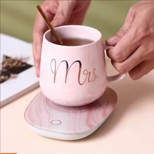 ชุดแก้วพร้อมเตาอุ่นชาไฟฟ้า ลายหินอ่อน แก้วชา เตาไฟฟ้า ของขวัญ กิฟเซ็ต Gift Giftset