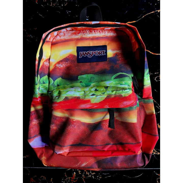 hamburger jansport backpack LELEBEAR Backpack, Cheeseburger with Adjustable Strap, Multi-Compartment Cheese Burger Backpack Daypack for Travel (Crossbody Bag) Two large main compartments offer ample storage for your supplies JanSport Superbreak Plus FX Surreal