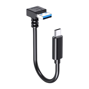 90 Degree Right Angle Fast Charging Cord USB3.0 to Type C 5Gbps Power Delivery 25/50/100cm Braided Cable for Tablet