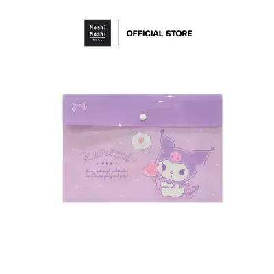 Moshi Moshi แฟ้ม แฟ้มใส่เอกสาร แฟ้มกระดุมขยายก้น A4 ลาย Kuromi ลิขสิทธิ์แท้จากค่าย Sanrio รุ่น 6100007818-7820