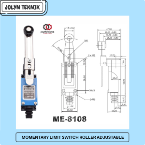 ME- 108 ME8108 Momentary Rotary Adjustable Roller Lever Limit Switch AC 250V 5A Saklar Roda