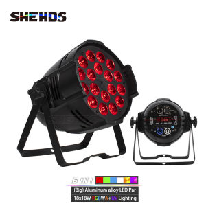 SHEHDS 18x18W Big Aluminum alloy LED  Par Light 6 in 1 RGBWA+UV for Professional DJ Projector Stage Lighting Disco Lights Party KTV