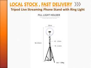 Tripod live streaming phone stand with ring light