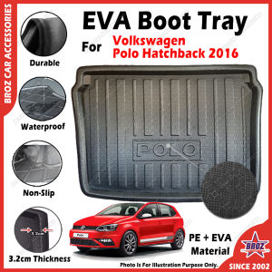For Volkswagen Polo Hatchback EVA Copolymer Car Boot Tray Luggage Cargo Trunk Tray Dulang But Kereta 汽车后箱垫