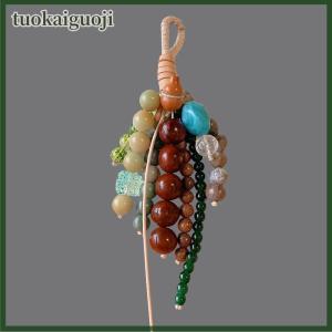 tuokaiguoji Fashion Rope String Bag Car Keychain Lucky Bodhi Beaded Backpack Pendant Keyring For Women Charm Ornaments