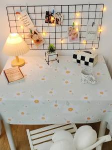 LZD PVC Tablecloth Waterproof and Oil-Proof ins Wind Fresh Table Cloth Coffee Table Mats Student Desk Decoration Stall Cloth