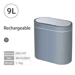 Vision 9L Toilet Multi-function Smart Sensor Trash Can Bathroom Automatic Trash Bin Ipx5 Waterproof Household Kitchen Garbage Can Intelligent Slit Recycling Bin Household Automatic Rubbish Bin