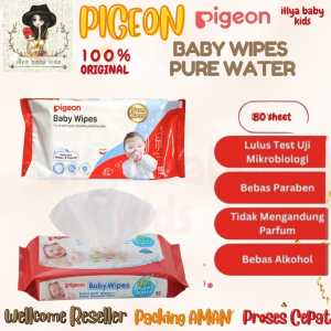 PIGEON Baby Wipes Pure Water - 82 Sheets Sakura Hand Mouth Antibacterial