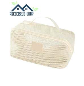 PREFERRED SHOP 1PC Cosmetic Bag Multi-Functional Travel Toiletry Pouch Mesh Transparent