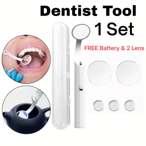 OULISI LED Light Oral Mirror FREE BOX Dental Hygiene Tartar Scraper Calculus Plaque Remover Teeth Cleaning 内窥镜牙齿口腔护理工具
