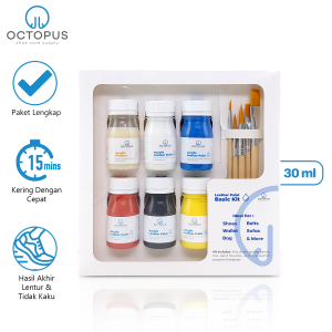 Octopus shoe cleaner paket Cat Sepatu kulit permanen  Leather Paint Basic Kit 30 ML Paint Shoes | Cat sepatu kanvas Suede Kulit OBKP11-0000175
