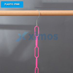 Xximos 110CM Plastic Chain Metal And Plastic Loop Chain Hanger Colored Clothes HangerChain Hanging Clothing Organizer