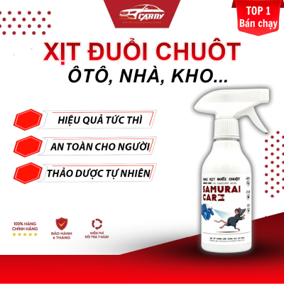 Chai xịt đuổi chuột Samurai Care hương bạc hà cho xe hơi, xua đuổi chuột trong nhà , sân vườn hiệu quả và an toàn,