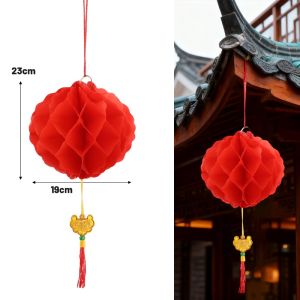 6-18inches Red Honeycomb Paper Lanterns Wedding Grand Opening Decorations Weatherproof Hanging Lantern for Mall Events Chinese New Year