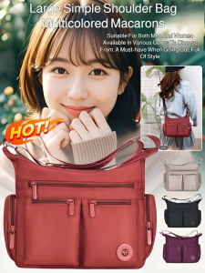 Macaron Multi-layer Large Capacity Simple Crossbody Bag Lightweight Waterproof Wear-resistant For Women Travel Shopping Commute Daily Life