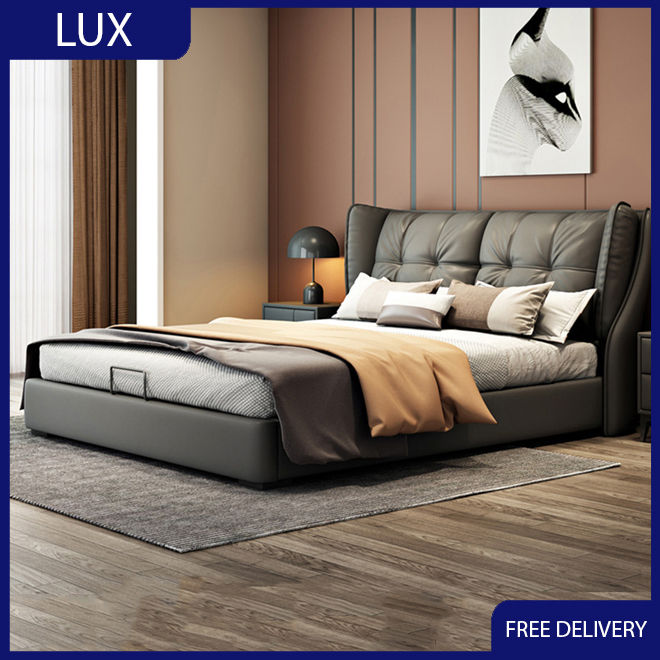 ISLARAE FARRELL King Queen Size Leather Storage Bed Frame Lazada