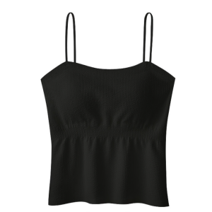 Womens Summer Camisole Vest With Chest Pad Integrated Fixed Cup Beautiful Back Fashionable Tank Top