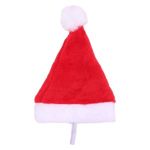 DIVATEN Warm Material Pet Santa Hat Soft Fabric Red Color Dog Christmas Cap Cute Plush Xmas Pet Accessory Christmas Party