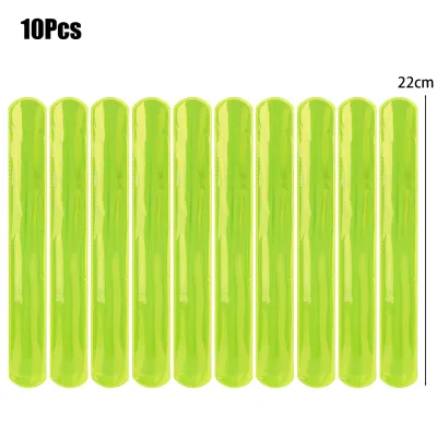 10PCS Reflective Strap Bands Armband Wristband Ankle Leg Strap Safety Reflector Tape Warning Strap for Night Jogging Walking Biking