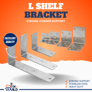 L Shape Shelf Bracket Stainless Steel Strong Support Joint Right Angle Corner Support for Shelves