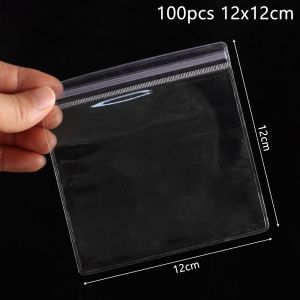 BESTIT 100Pcs Transparent Self Sealing Bag Dustproof PVC Plastic Zip Lock Bags Reclosable Jewelry Bag Gift Packaging Storage Pouches
