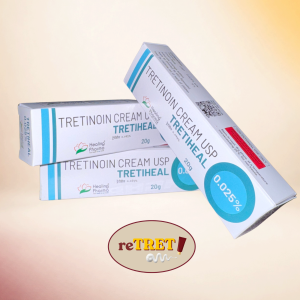 Tretiheal 0.025% Tretinoin Cream 20g | Retinoid Vitamin A Derivative | Night Skincare