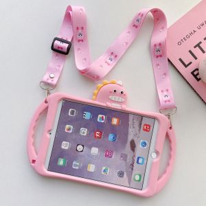 iPad Air 1 9.7 inch 2013 Soft Case Anak Casing Dino Kid Lucu Stand Standing Mode Strap Grip Carrying Handle