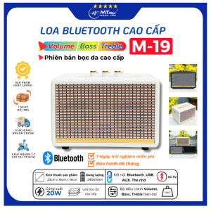 [PHIÊN BẢN BỌC DA] Loa Bluetooth M19 Thiết Kế Bọc Da Sang Trọng Gọn Nhẹ Điều Chỉnh Volume Bass Treble Dễ Dàng Dung Lượng Pin Lâu Chất Âm Mạnh Mẽ