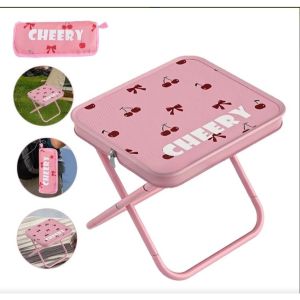 Ghế Gấp Mini Họa Tiết Cherry – Siêu Nhỏ Gọn Xếp Gọn Cầm Tay – Ghế Đi Picnic/ Cắm Trại/ Ngoài Trời