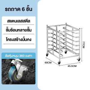 6ชั้น/12ชั้น/15ชั้น รถเข็นเบเกอรี่ ชั้นวาง มีล้อเลื่อน ชั้นวางถาดเบเกอรี่ ชั้นวางถาดเบเกอรี่ คุณภาพสูง แข็งแรง น้ำหนักเบา ติดตั้งง่าย ย้ายสะดวก*ไม่รวมถาด*