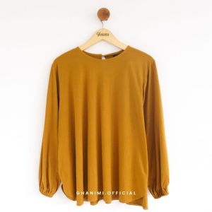 Ghanimi - Anya Blouse / Kaos Panjang Wanita / Atasan Kaos Wanita / Atasan Korean style