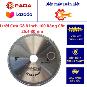 Lưỡi Cưa Gỗ 8 inch 100 Răng Cốt 25.4-30mm- Lưỡi cưa cho máy cưa bàn Xinnada