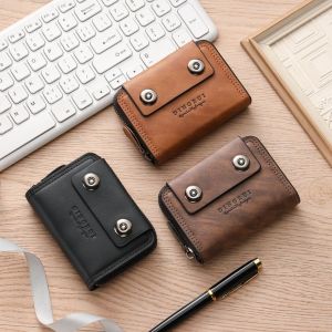 X CRAFT HOME Large Capacity Card Holder for Men PU Leather Portable Coin Purse Retro Multi Card Slots Mens Wallet