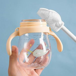 INS แปรงล้างขวดซิลิโคน แปรงล้างแก้ว ขวดนม ที่ล้างขวด ด้ามจับยาว สําหรับทําความสะอาดถ้วยแก้ว bottle brush