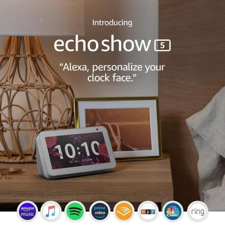Echo%20Show%205%20-%205.5"%20Smart%20display%20clock%20speaker%20alarm%20video%20screen%20bluetooth%20wifi%20Alexa%20video%20calling%202%20way%20talk%20intercom%20-%20Image%204