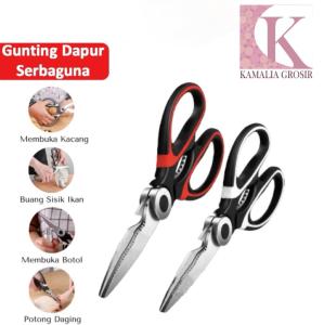 Gunting Dapur Viral Serbaguna Bahan Stainless Steel Bisa Memotong Ikan Ayam dan Sayuran