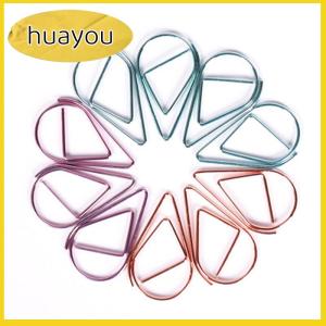 huayou 50 Pieces Metal Drop Shape Paper Clips Kawaii Cute Bookmark Clip Stationery