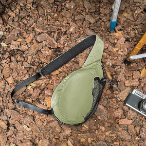 Couples Sports Cycling Chest Bag Outdoor Crossbody Bag With Water Bottle Net Pocket Lightweight Nylon Bag