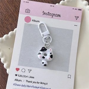 JJT Cute Cat Donut Keychain Cartoon Pendant for Bag Fun Kawaii Accessory Gift for Couples and Friends